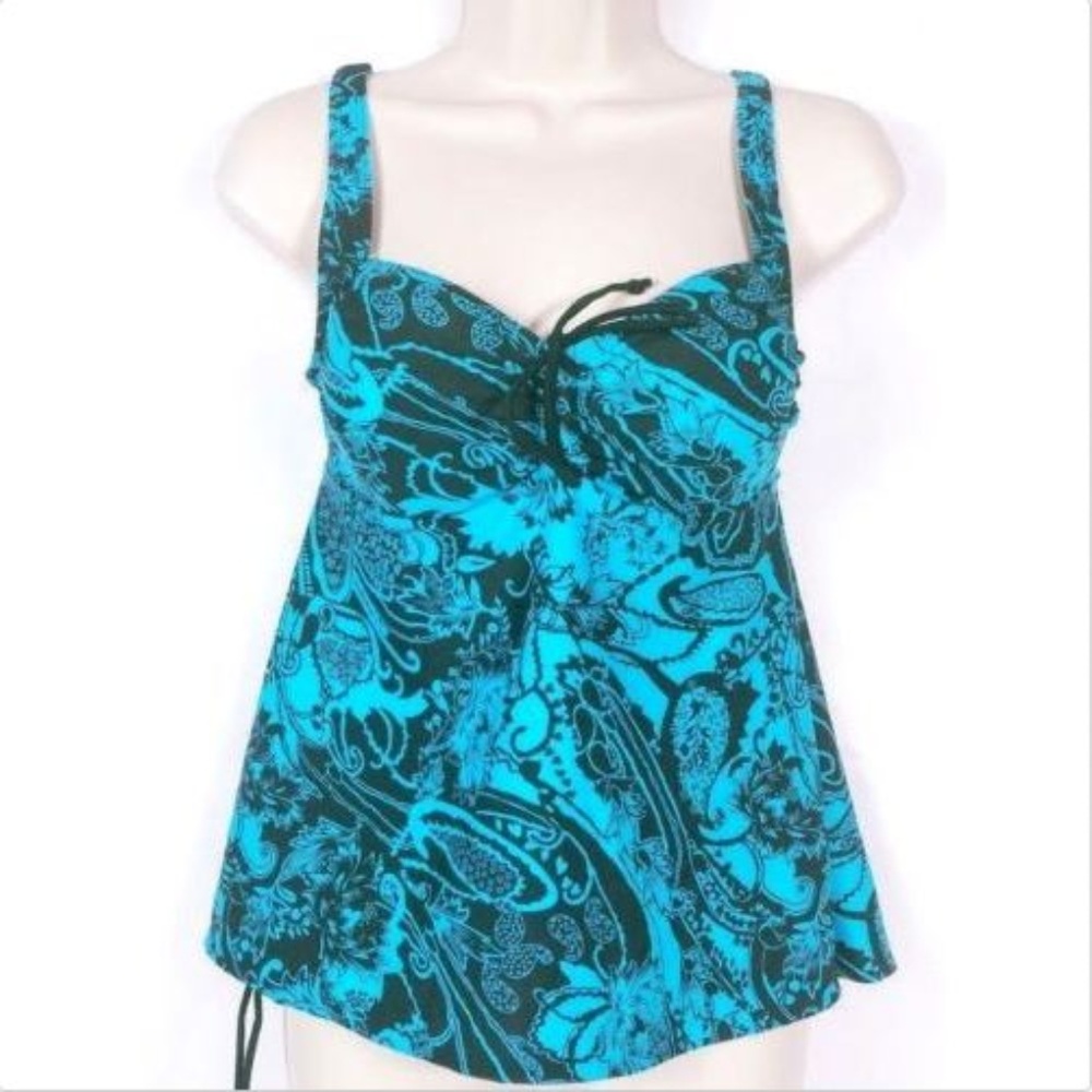 NWT Hilor Women's Tankini Swimsuit Top 44 Paisley